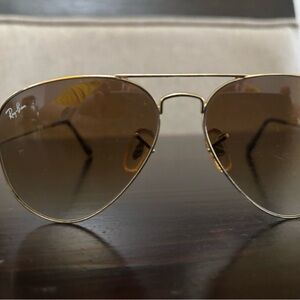 Ray-Ban Men’s Aviator Sunglasses - Gold Frame with Brown Lenses